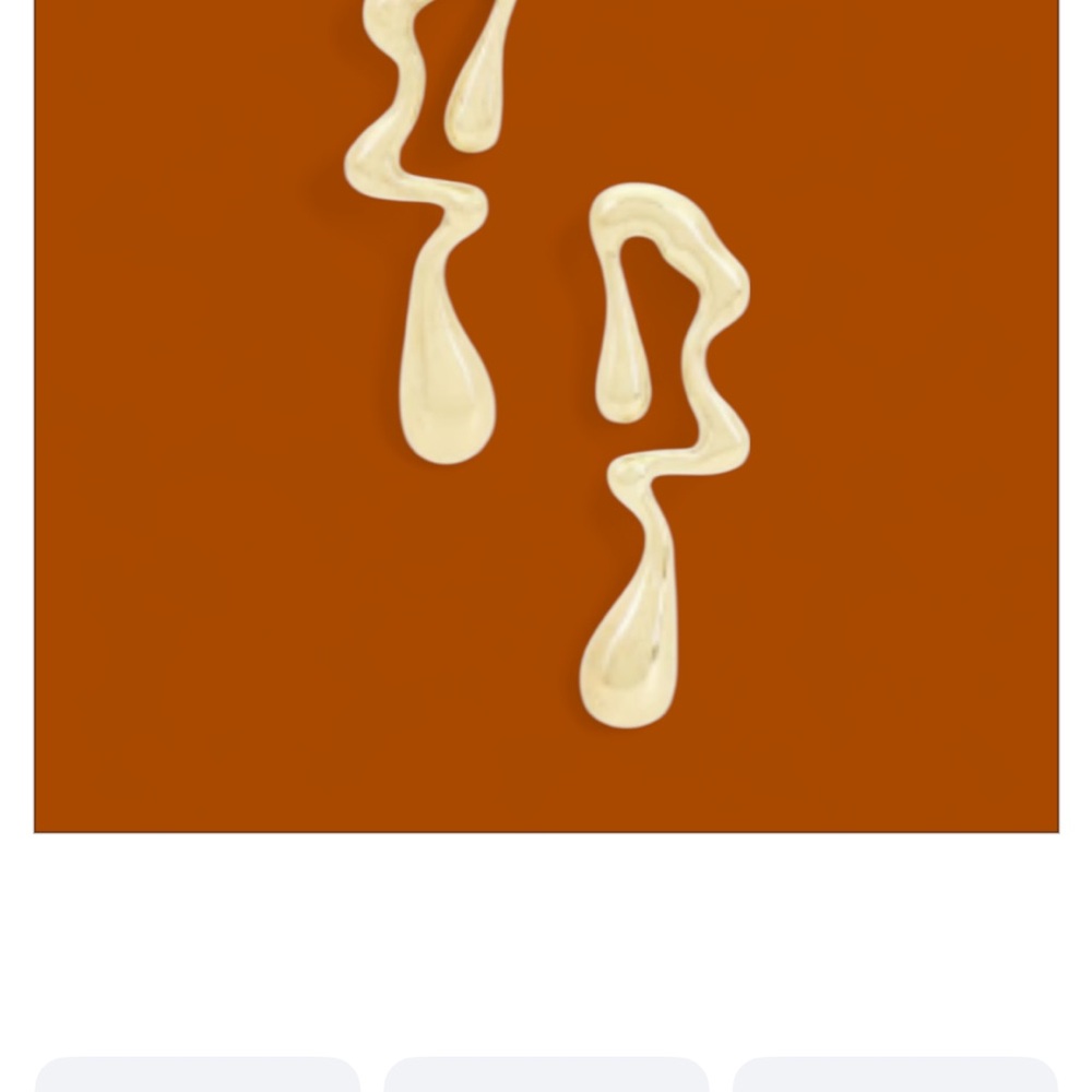 Drip Gold Statement Earrings 8OR NWT